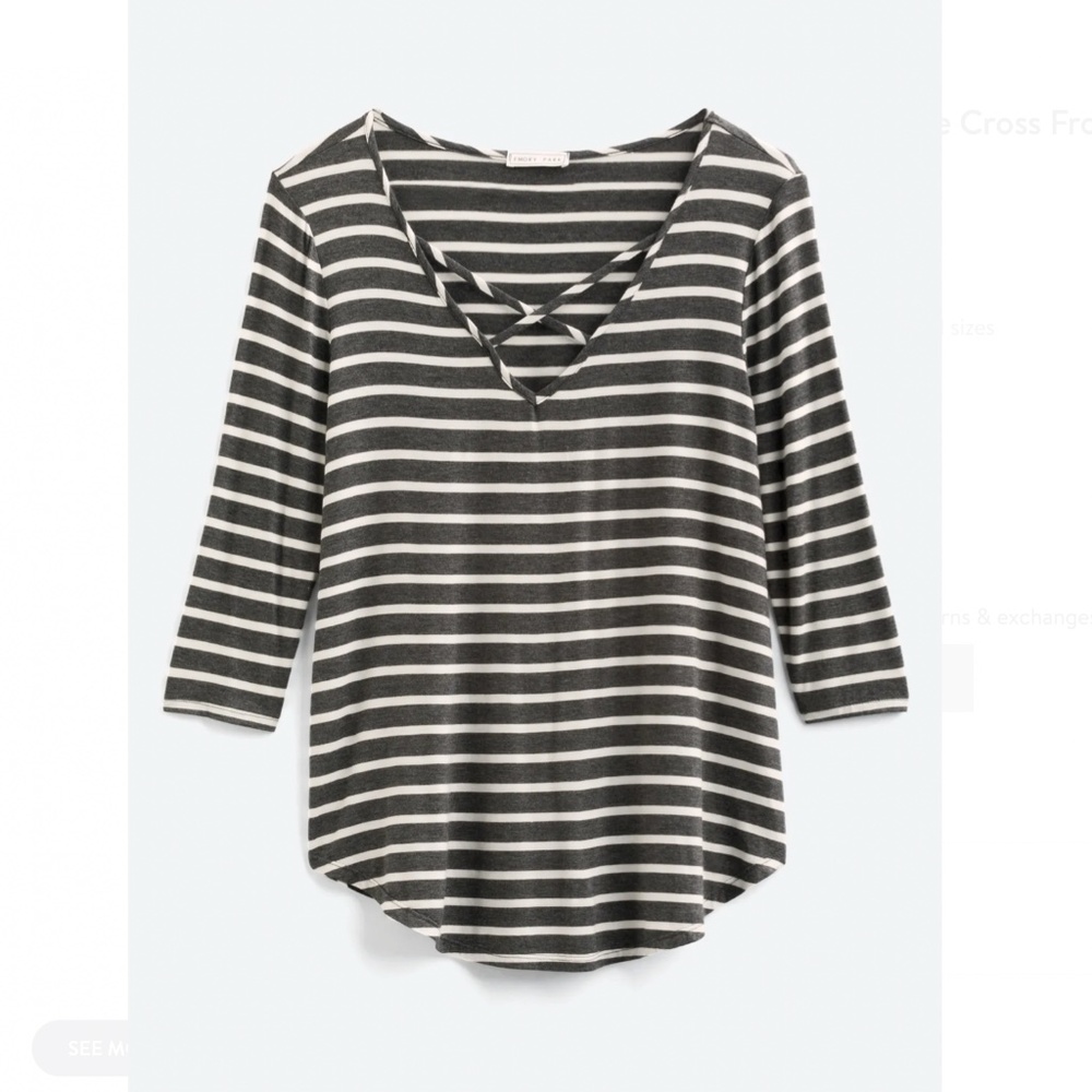 Emory Park’s Dulce 3/4 sleeve Cross Front Knit Top, Size Medium